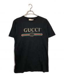 GUCCI（グッチ）の古着「ロゴ オーバーサイズ コットン Tシャツ」｜ブラック