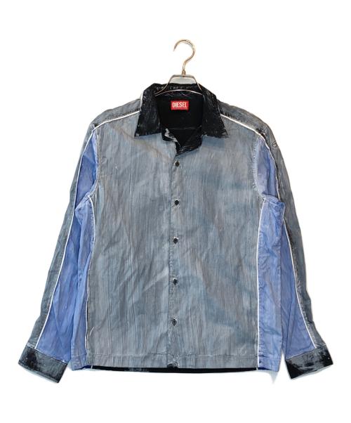 DIESEL（ディーゼル）DIESEL (ディーゼル) CREED-BLOCK 長袖シャツ グレー サイズ:48の古着・服飾アイテム