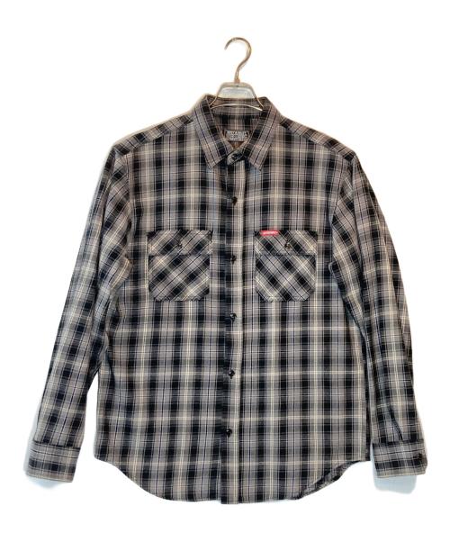 Hysteric Glamour（ヒステリックグラマー）Hysteric Glamour (ヒステリックグラマー) ワークシャツ グレー×ブラック サイズ:SIZE XLの古着・服飾アイテム