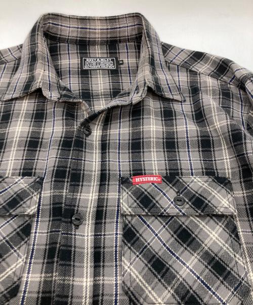 Hysteric Glamour（ヒステリックグラマー）Hysteric Glamour (ヒステリックグラマー) ワークシャツ グレー×ブラック サイズ:SIZE XLの古着・服飾アイテム