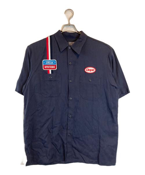 Hysteric Glamour（ヒステリックグラマー）Hysteric Glamour (ヒステリックグラマー) HYSTERIC MOTERワッペン エンジニアシャツ ネイビー サイズ:XLの古着・服飾アイテム