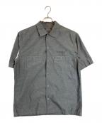 Hysteric Glamourヒステリックグラマー）の古着「KINKY JEANS ロゴ エンジニア シャンブレー 半袖 シャツ」｜グレー