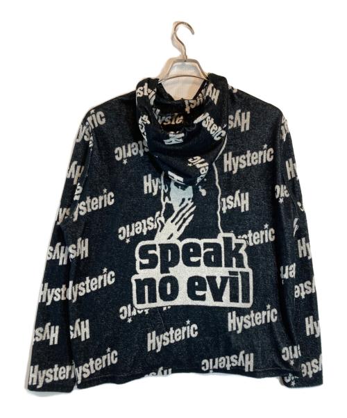 Hysteric Glamour（ヒステリックグラマー）Hysteric Glamour (ヒステリックグラマー) SLANTED LOGO柄 パーカ ブラック サイズ:XLの古着・服飾アイテム