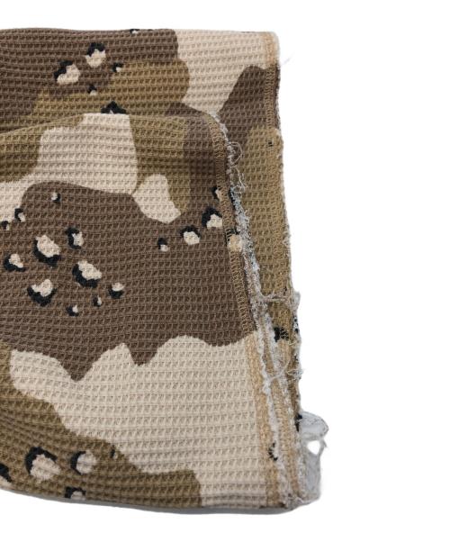 stussy（ステューシー）stussy (ステューシー) デザートカモ サーマルカットソー ブラウン サイズ:Sの古着・服飾アイテム