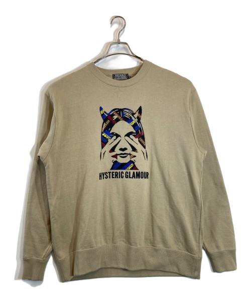 Hysteric Glamour（ヒステリックグラマー）Hysteric Glamour (ヒステリックグラマー) SEE NO EVIL刺繍 スウェット ブラウン サイズ:XLの古着・服飾アイテム
