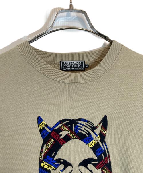Hysteric Glamour（ヒステリックグラマー）Hysteric Glamour (ヒステリックグラマー) SEE NO EVIL刺繍 スウェット ブラウン サイズ:XLの古着・服飾アイテム