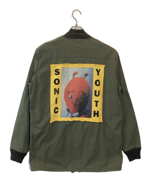 Hysteric Glamour（ヒステリックグラマー）Hysteric Glamour (ヒステリックグラマー) SONIC YOUTH リメイク パッチ フィールド ジャケット オリーブ サイズ:Lの古着・服飾アイテム
