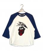 Hysteric Glamour×THE ROLLING STONESヒステリックグラマー×ザ ローリングストーンズ）の古着「STONES 1975 七分袖Tシャツ」｜ブルー