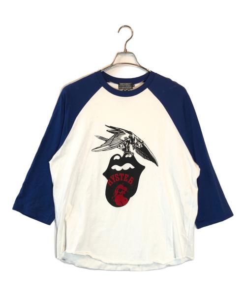 Hysteric Glamour（ヒステリックグラマー）Hysteric Glamour (ヒステリックグラマー) THE ROLLING STONES (ザ ローリングストーンズ) STONES 1975 七分袖Tシャツ ブルー サイズ:XLの古着・服飾アイテム