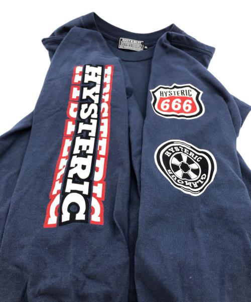 Hysteric Glamour（ヒステリックグラマー）Hysteric Glamour (ヒステリックグラマー) MOTOR CITY FEVER Tシャツ ネイビー サイズ:XLの古着・服飾アイテム