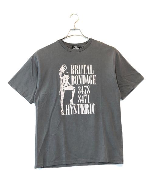 Hysteric Glamour（ヒステリックグラマー）Hysteric Glamour (ヒステリックグラマー) BRUTAL BONDAGE Tシャツ グレー サイズ:XLの古着・服飾アイテム