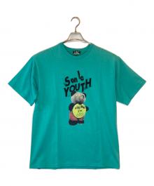 Hysteric Glamour（ヒステリックグラマー）の古着「HUG ME I’M DIRTY Tシャツ」｜スカイブルー