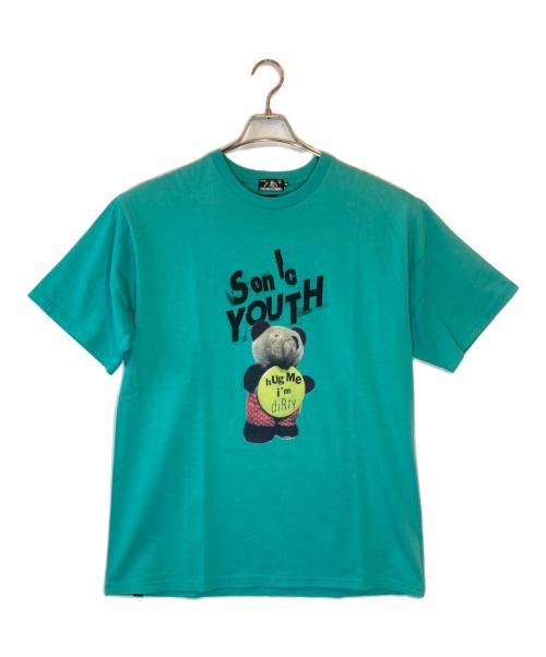 Hysteric Glamour（ヒステリックグラマー）Hysteric Glamour (ヒステリックグラマー) HUG ME I’M DIRTY Tシャツ スカイブルー サイズ:XLの古着・服飾アイテム