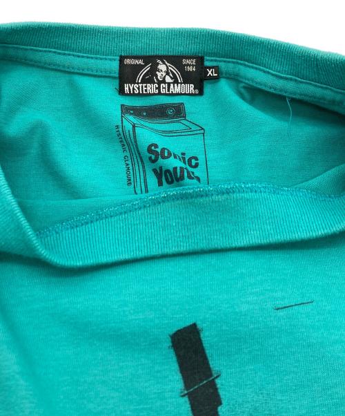 Hysteric Glamour（ヒステリックグラマー）Hysteric Glamour (ヒステリックグラマー) HUG ME I’M DIRTY Tシャツ スカイブルー サイズ:XLの古着・服飾アイテム