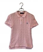 POLO RALPH LAURENポロ・ラルフローレン）の古着「ケーブルニットポロシャツ」｜ピンク