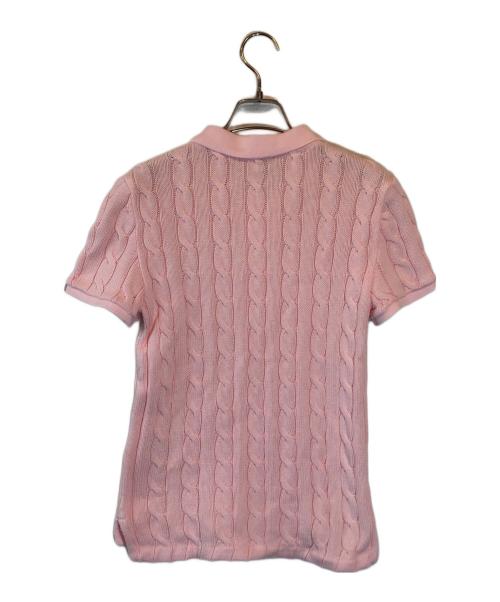 POLO RALPH LAUREN（ポロ・ラルフローレン）POLO RALPH LAUREN (ポロ・ラルフローレン) ケーブルニットポロシャツ ピンク サイズ:Mの古着・服飾アイテム