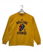 Hysteric Glamourヒステリックグラマー）の古着「THE ROLLING STONES/HYSTERIC&STEEL WHEELS Tシャツ」｜イエロー