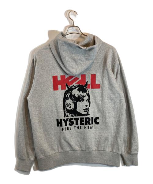 Hysteric Glamour（ヒステリックグラマー）Hysteric Glamour (ヒステリックグラマー) HELL GIRL ジップパーカー グレー サイズ:XLの古着・服飾アイテム