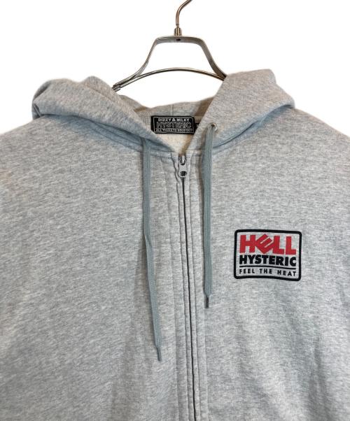 Hysteric Glamour（ヒステリックグラマー）Hysteric Glamour (ヒステリックグラマー) HELL GIRL ジップパーカー グレー サイズ:XLの古着・服飾アイテム