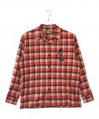 Hysteric Glamourヒステリックグラマー）の古着「CLUB HYSTERIC オープンカラーシャツ」｜レッド
