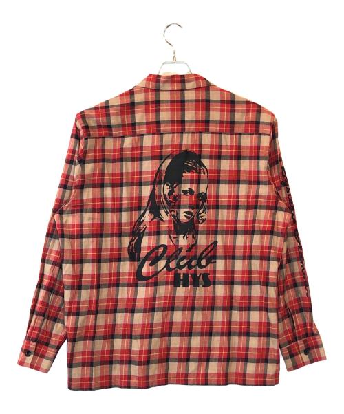 Hysteric Glamour（ヒステリックグラマー）Hysteric Glamour (ヒステリックグラマー) CLUB HYSTERIC オープンカラーシャツ レッド サイズ:XLの古着・服飾アイテム