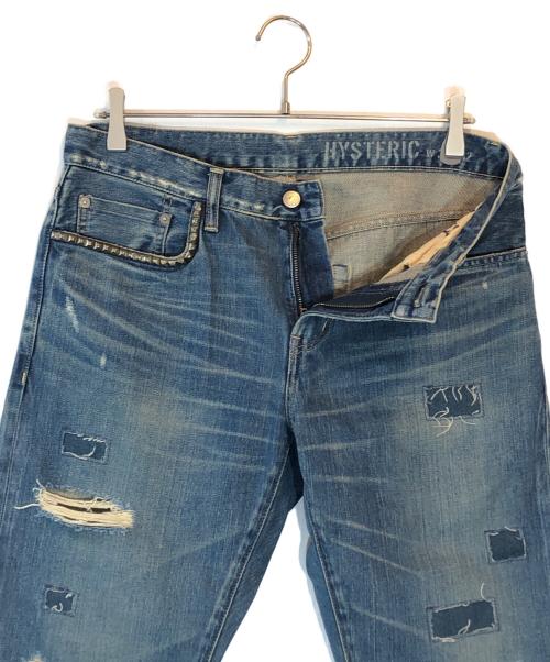 Hysteric Glamour（ヒステリックグラマー）Hysteric Glamour (ヒステリックグラマー) スクエアウインドウリメイク スリムストレートデニムパンツ インディゴ サイズ:SIZE 32の古着・服飾アイテム
