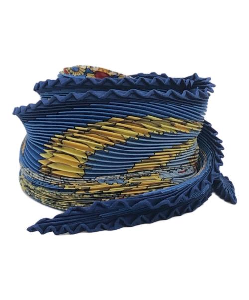 HERMES（エルメス）HERMES (エルメス) プリーツ シルクスカーフ ブルー サイズ:下記参照の古着・服飾アイテム