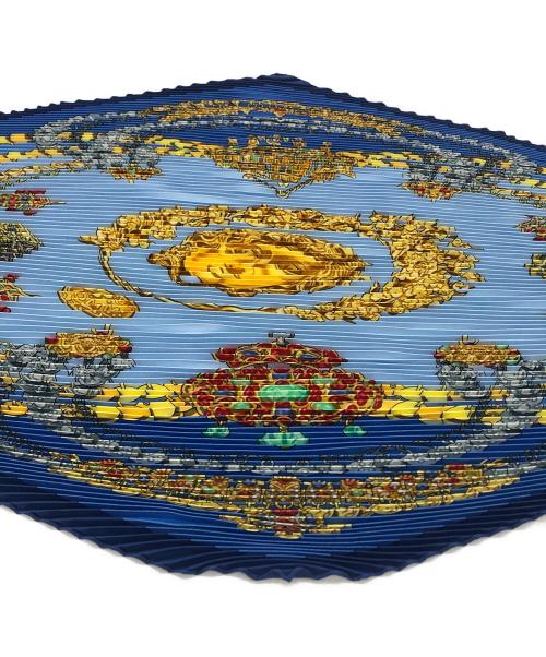 HERMES（エルメス）HERMES (エルメス) プリーツ シルクスカーフ ブルー サイズ:下記参照の古着・服飾アイテム