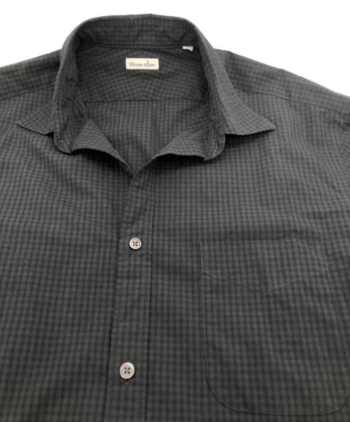 STEVEN ALAN（スティーブンアラン）STEVEN ALAN (スティーブンアラン) 60 コンパクトヤーン チェック シャツ ブラック サイズ:Mの古着・服飾アイテム