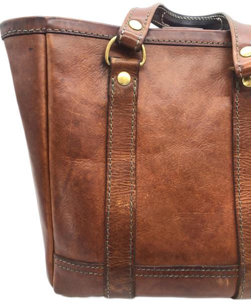 Herz（ヘルツ）Herz (ヘルツ) レザートートバッグ ブラウンの古着・服飾アイテム