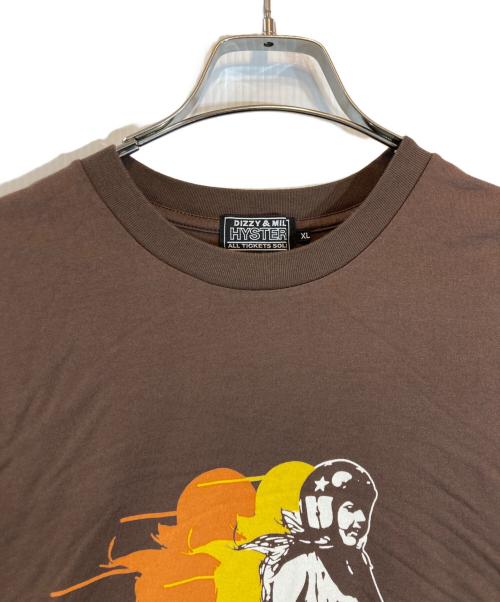 Hysteric Glamour（ヒステリックグラマー）Hysteric Glamour (ヒステリックグラマー) バイクガール プリント Tシャツ ブラウン サイズ:XLの古着・服飾アイテム