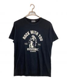 Hysteric Glamour（ヒステリックグラマー）の古着「ROCK W YOU Tシャツ」｜ブラック