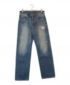 Hysteric Glamour×TSUYOSHI NOGUCHIヒステリックグラマー×ツヨシ ノグチ）の古着「RW CLASH加工 60'S XX デニム ストレート パンツ」｜インディゴ
