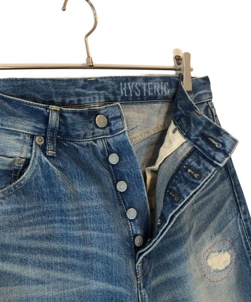 Hysteric Glamour（ヒステリックグラマー）Hysteric Glamour (ヒステリックグラマー) TSUYOSHI NOGUCHI (ツヨシ ノグチ) RW CLASH加工 60'S XX デニム ストレート パンツ インディゴ サイズ:32の古着・服飾アイテム