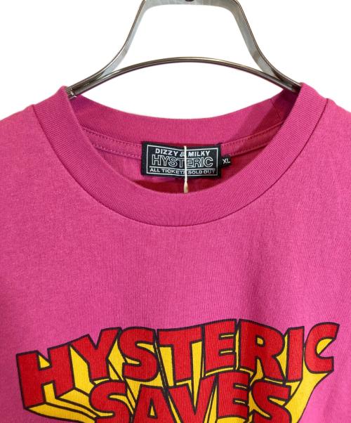 Hysteric Glamour（ヒステリックグラマー）Hysteric Glamour (ヒステリックグラマー) HYSTERIC SAVES Tシャツ ピンク サイズ:XLの古着・服飾アイテム