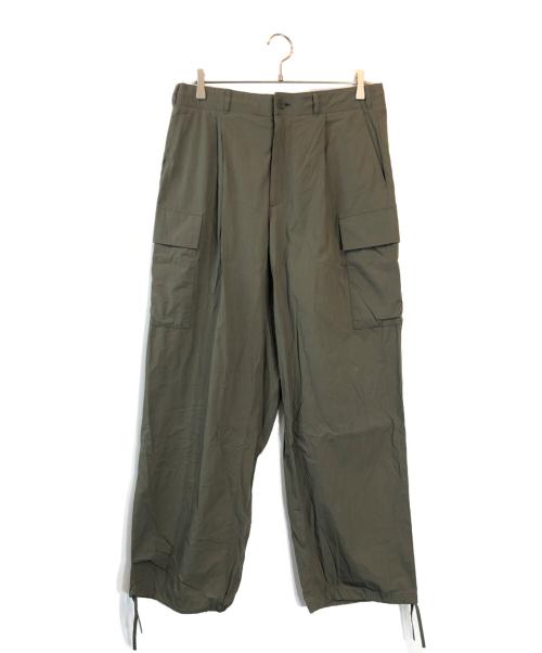 ATON（エイトン）ATON (エイトン) KYOTO TSURIZOME COTTON WIDE EAZY CARGO PANTS オリーブ サイズ:SIZE 06の古着・服飾アイテム