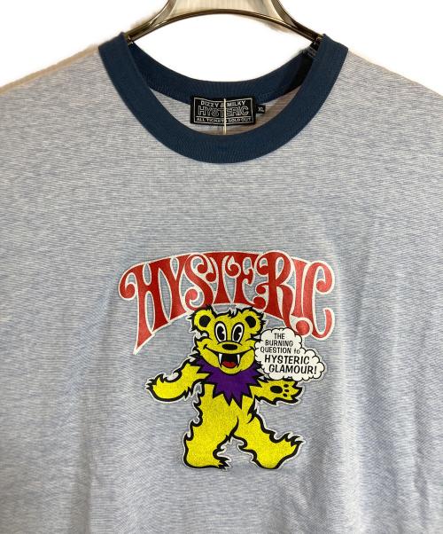 Hysteric Glamour（ヒステリックグラマー）Hysteric Glamour (ヒステリックグラマー) FIRE BEAR GLITTER Tシャツ ブルー サイズ:XLの古着・服飾アイテム
