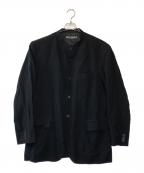 ISSEY MIYAKE WHITE LABELイッセイミヤケホワイトレーベル）の古着「ノーカラーウールリネンジャケット」｜ブラック