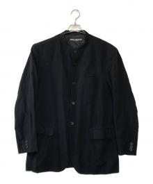ISSEY MIYAKE WHITE LABEL（イッセイミヤケホワイトレーベル）の古着「ノーカラーウールリネンジャケット」｜ブラック