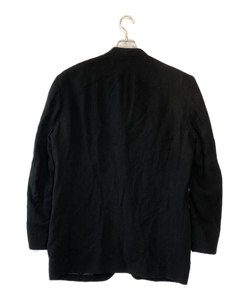 ISSEY MIYAKE WHITE LABEL（イッセイミヤケホワイトレーベル）ISSEY MIYAKE WHITE LABEL (イッセイミヤケホワイトレーベル) ノーカラーウールリネンジャケット ブラック サイズ:3の古着・服飾アイテム