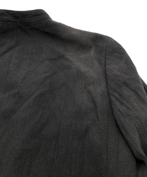 ISSEY MIYAKE WHITE LABEL（イッセイミヤケホワイトレーベル）ISSEY MIYAKE WHITE LABEL (イッセイミヤケホワイトレーベル) ノーカラーウールリネンジャケット ブラック サイズ:3の古着・服飾アイテム