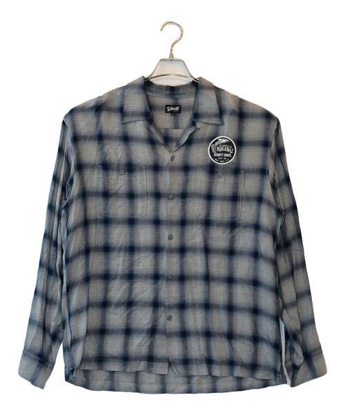 Schott（ショット）Schott (ショット) RAYON OMBRE LS SHIRT ブルー サイズ:XLの古着・服飾アイテム