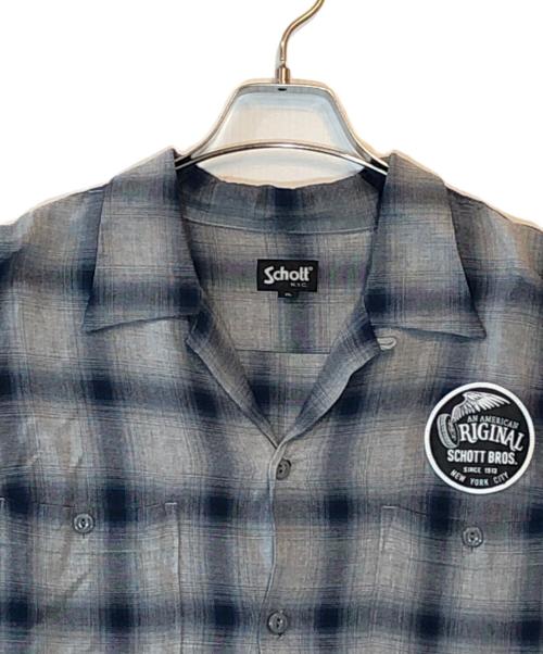 Schott（ショット）Schott (ショット) RAYON OMBRE LS SHIRT ブルー サイズ:XLの古着・服飾アイテム