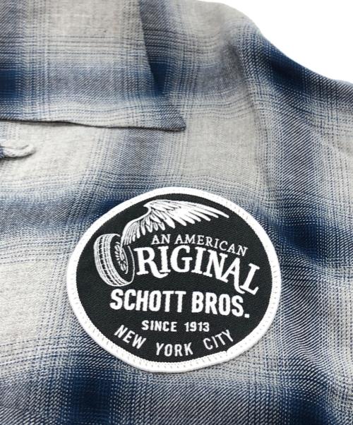 Schott（ショット）Schott (ショット) RAYON OMBRE LS SHIRT ブルー サイズ:XLの古着・服飾アイテム