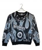 A BATHING APE×NEIGHBORHOODア ベイシング エイプ×ネイバーフッド）の古着「BAPE NBHD RELAXED FIT KNIT リラックスフィットニット」｜ブラック