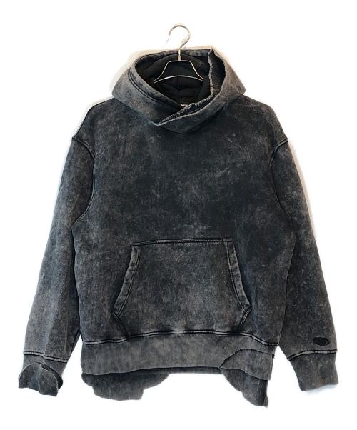 DIESEL（ディーゼル）DIESEL (ディーゼル) ダブルレイヤープルオーバーパーカー グレー サイズ:Mの古着・服飾アイテム