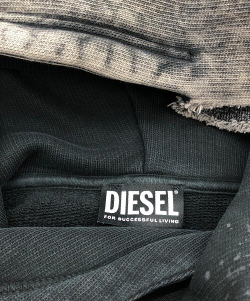 DIESEL（ディーゼル）DIESEL (ディーゼル) ダブルレイヤープルオーバーパーカー グレー サイズ:Mの古着・服飾アイテム