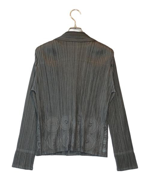 PLEATS PLEASE（プリーツプリーズ）PLEATS PLEASE (プリーツプリーズ) 缶プルタブ型押しプリーツテーラードジャケット グレー サイズ:3　の古着・服飾アイテム