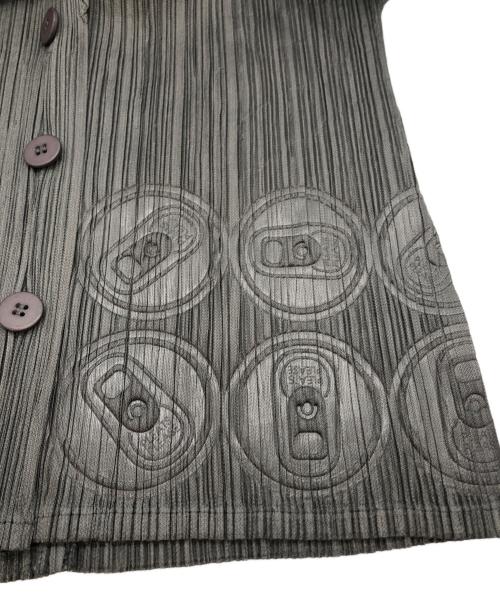 PLEATS PLEASE（プリーツプリーズ）PLEATS PLEASE (プリーツプリーズ) 缶プルタブ型押しプリーツテーラードジャケット グレー サイズ:3　の古着・服飾アイテム