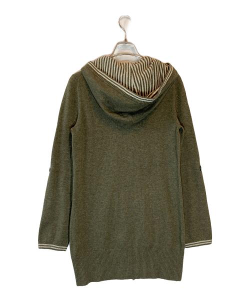 BURBERRY BLUE LABEL（バーバリー ブルー レーベル）BURBERRY BLUE LABEL (バーバリー ブルー レーベル) ロゴニットジップパーカー オリーブ サイズ:Mの古着・服飾アイテム